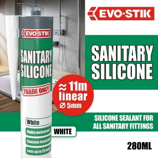 Picture of Bostik Evo-Stik Sanitaryware Silicone White  Cartridge      