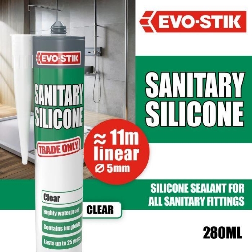 Picture of Bostik Evo-Stik Sanitaryware Silicone Clear  Cartridge       