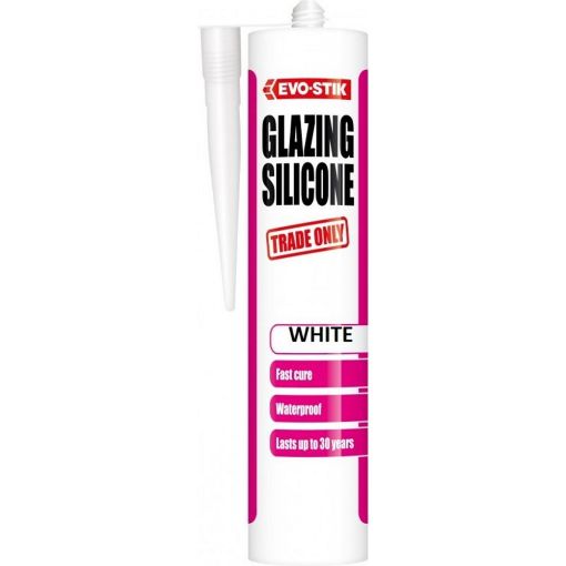 Picture of Bostik Evo-Stik Glazing Silicone Sealant White  Cartridge  