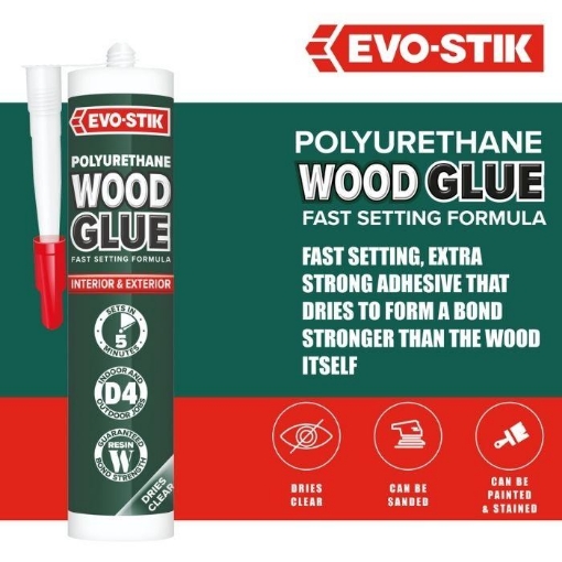 Picture of Bostik Evo-Stik Polyurethane Wood Adhesive 310ml Cartridge