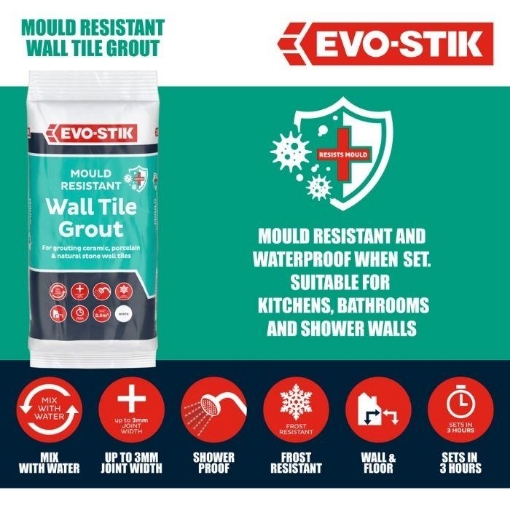 Picture of Bostik Evo-Stik Tile Grout White 500Gr