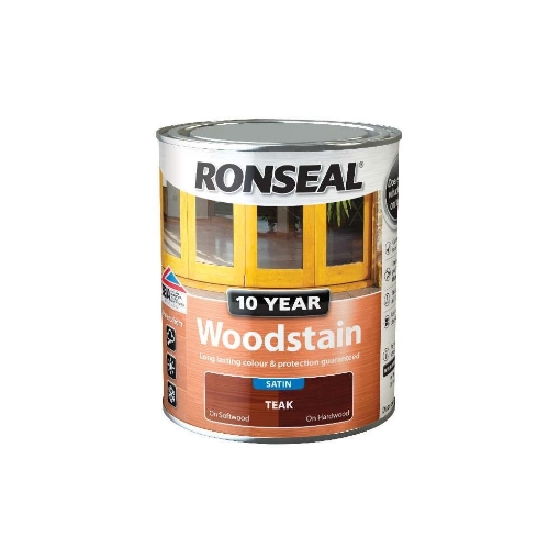 Picture of Ronseal 10 Year Woodstain Teak 750ml