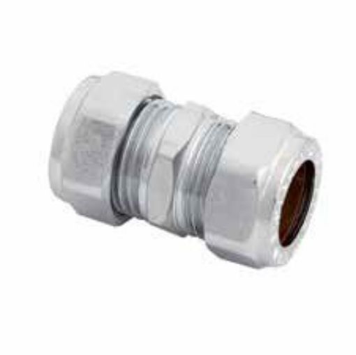 Picture of 610 15mm Straight Coupling C x C  Chrome Metric Compression