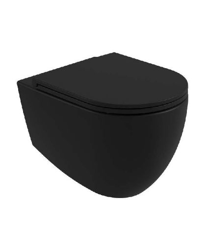 Picture of Avanti Wall Hung Rimless Wc And Seat Carbon Black