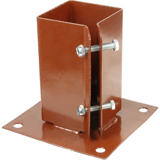 Picture of BPC Bolt Down Post Shoe BROWN (Twin Bolt) 75 x 75mm
