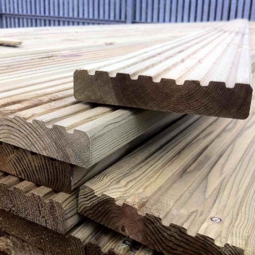 Picture of Decking Ribbed Green 150mm x 35mm 4.8m (16' 6x1.5) (Glennon's) Square Mould