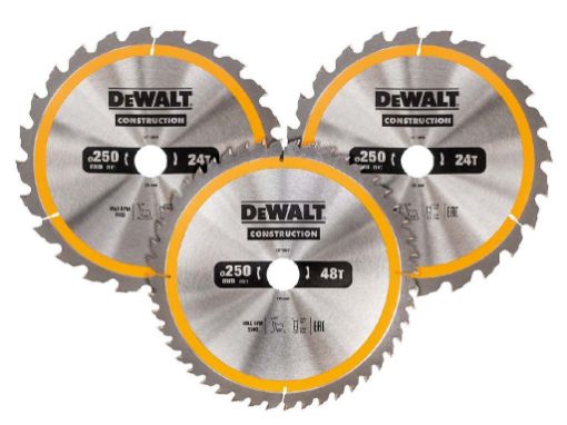 Picture of Dewalt 250mm Construction Circular Saw Blade 3Pk 