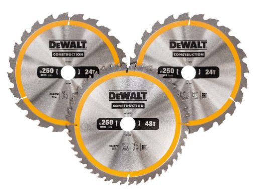 Picture of Dewalt DT1964 Construction Circular Saw Blade 3 Pack 305 x 30mm x 24T/48T/60T