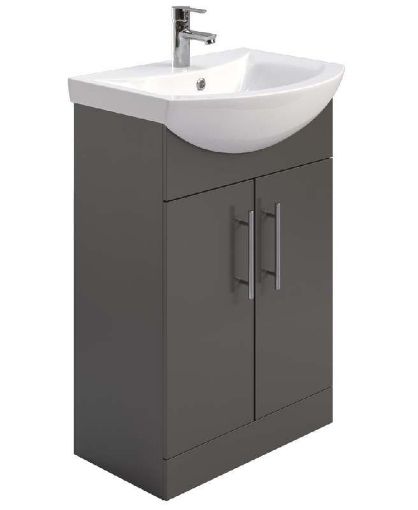 Picture of Belmont Vanity Unit Gloss Grey 55cm