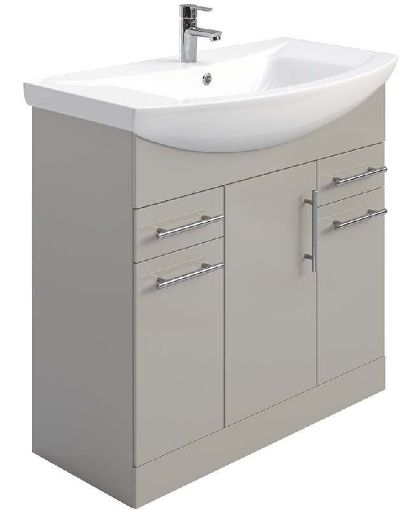 Picture of Belmont 85cm Vanity Unit Gloss Light Grey