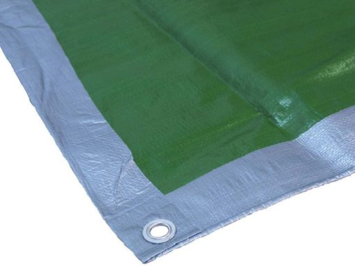 Picture of Faithfull 18Ft X 12Ft Tarpaulin Green & Silver  