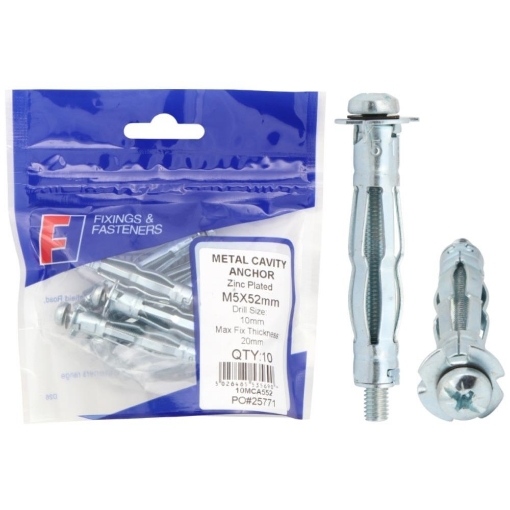 Picture of Forgepack Metal Cavity Anchor M6x52mm Bag 10