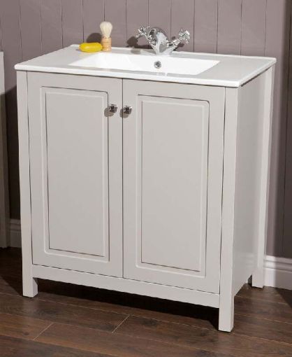 Picture of Kingston 80Cm Chalk White Vanity Unit C/W Toledo Basin