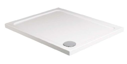 Picture of KRISTAL Low Profile Rectangle 1200x800mm No Upstand No Anti Slip Shower Tray White & Waste