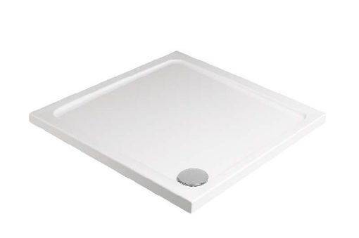 Picture of KRISTAL Low Profile Square 900mm No Upstand No Anti Slip Shower Tray White & Waste