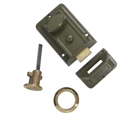 Picture of Basta Nightlatch & Brass Cylinder Brass Clam