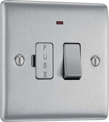 Picture of BG Nexus Brushed Steel 13A FCU Switched & Indicator