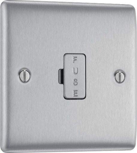 Picture of BG Nexus Brushed Steel 13A Unswitched FCU