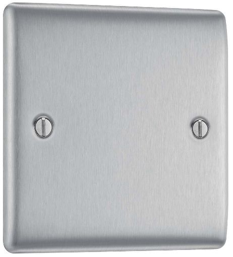Picture of BG Nexus Brushed Steel 1 Gang Single Blank Plate