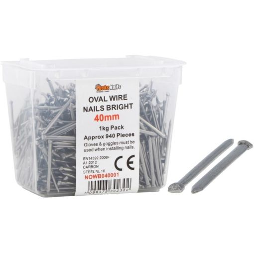 Picture of Oval Wire Nails Bright 65mm x 1Kg