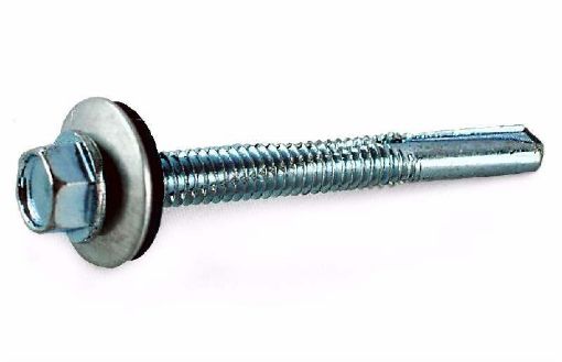 Picture of 5.5x25mm Hex Self Drill Screw 4 Point Washer 100S - Heavy Section Steel to Steel or Wood
