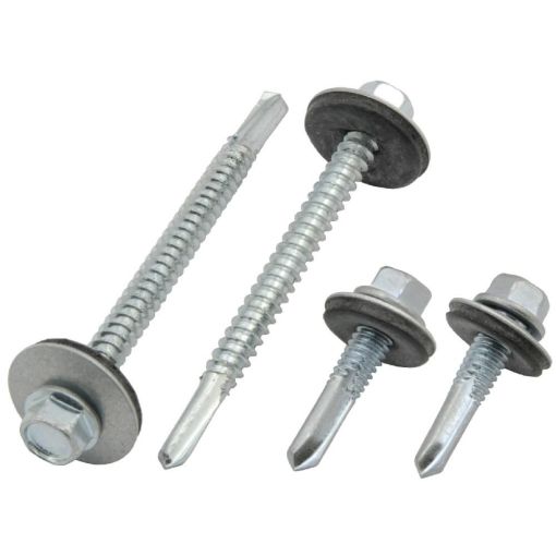 Picture of 5.5x100mm Hex Self Drill Screw 5 Point Washer 100s -Heavy Section Steel to Steel or Wood
