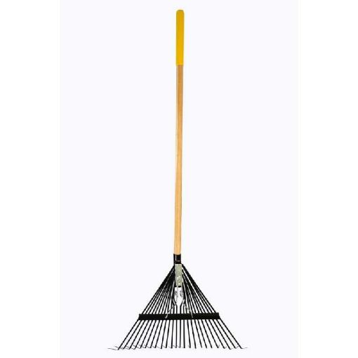 Picture of True Temper Steel Leaf Rake 24T Flat Tines Long Wood Handle