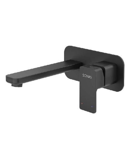 Picture of Contour Eco Flow Wall Mounted Basin Mixer Matt Black