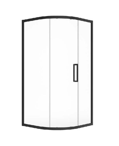 Picture of Aspect 8mm Framed Single Door Quadrant 900X2000 Matt Black