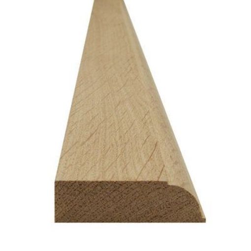 Picture of White Deal Ovolo Doorstop 50mm x 19mm x 5.1m  (17' 2 x.75)