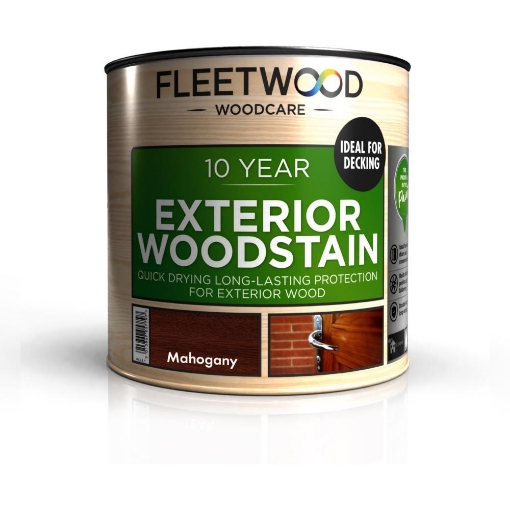 Picture of Fleetwood 1L 10 Year Exterior Woodstain Water Based Mahogany