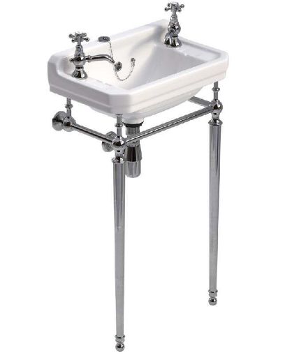 Picture of Westbury Basin 2 Tap Hole & Chrome Washtand 500mm