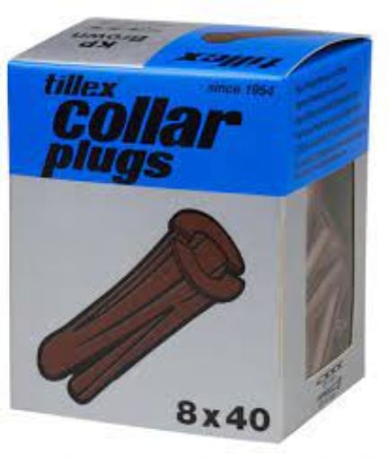 Picture of Tillex Collar Plugs Brown 8x40mm (Box100)