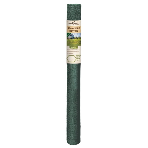 Picture of Grass Roots Green PVC Coated Wire Netting 50mm Mesh 1m x 6mtr Roll