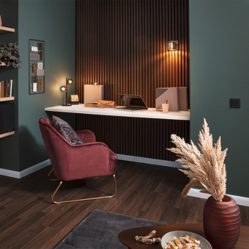 Picture of Fibrotech Basic Acoustic Panel 2.44mtr x 605 x 22mm Smoked Oak