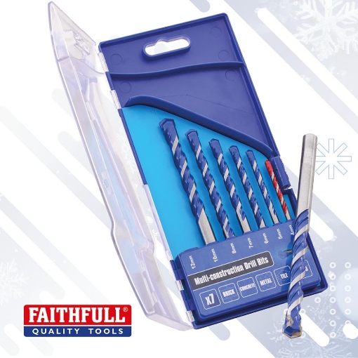Picture of Faithfull 7 Piece Multi-Construction Drill Bit Set (4 to 12mm)