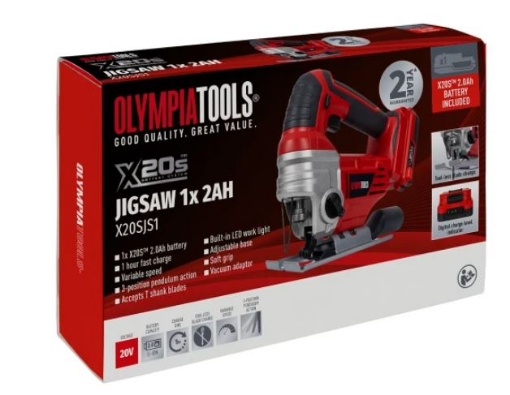 Picture of Olympia X20S Jigsaw 20V includes 1 X 2Ah Battery PLUS 1 Extra Battery Free!