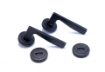 Picture of Sonnato Genoa Matt Black Lever On Rose WC Lockset Incl Handles, Lock & 2 Hinges