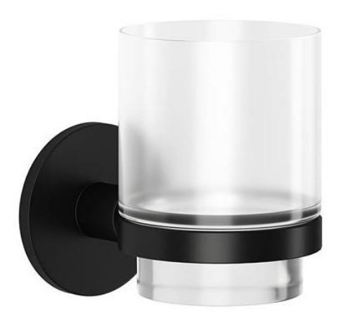 Picture of Malmo Black Tumbler Holder & Glass Tumbler 