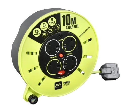 Picture of Masterplug Pro Xt 4 Socket 10M 13 Amp Medium Cassette Reel (Uk)