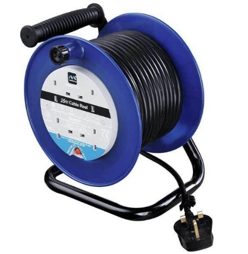 Picture of Masterplug 4 Socket 25M 13 Amp Open Reel Blue