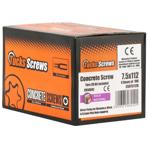Picture of Concrete Screw 7.5x112mm Box 100 6mm Pilot