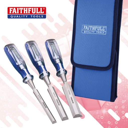 Picture of Faithfull 3 Piece Blue Chisel Set